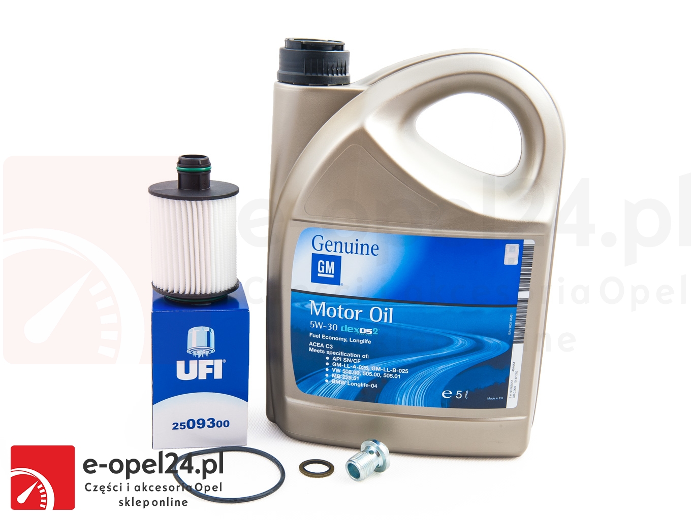 Filtr oleju + olej GM 5W30 + korek Opel 1.3 / 1.6 / 2.0