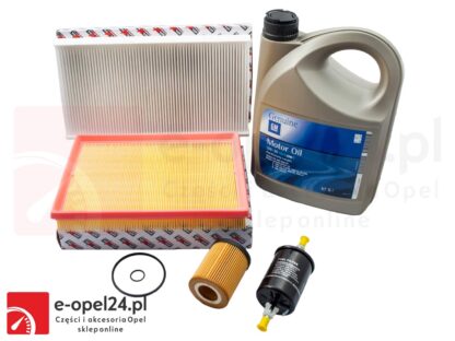 Zestaw filtrów + olej 10W30 5L + uszczelka korka - Opel Corsa C 1.0 / 1.2 / 1.4