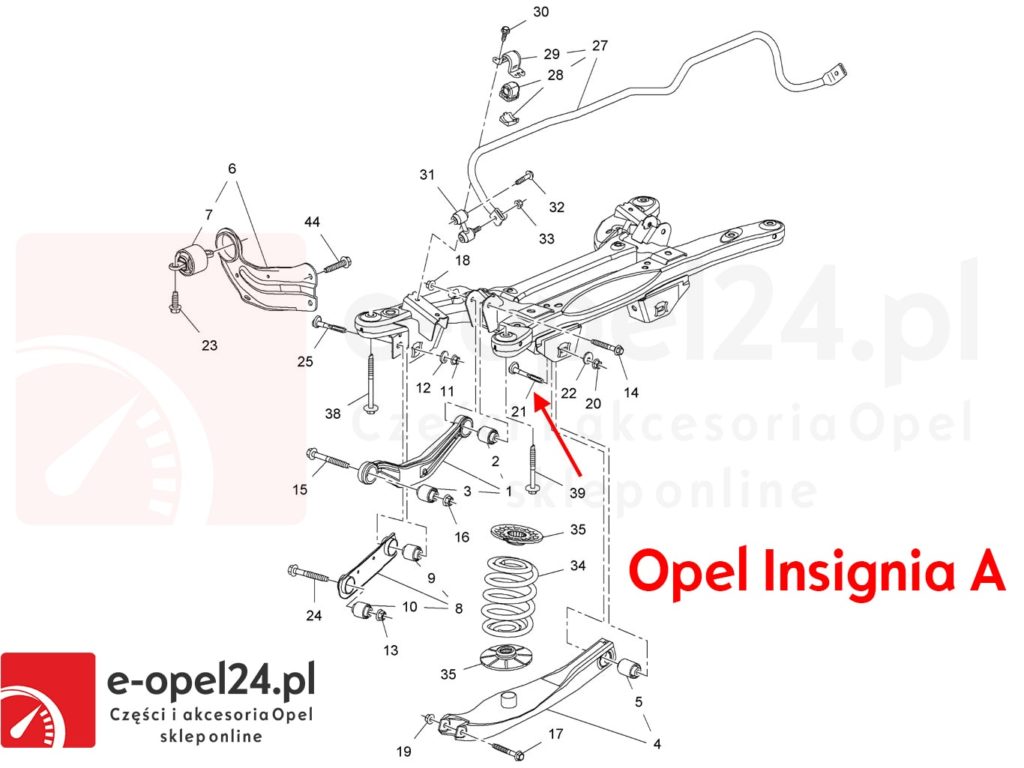 Rysunek - Śruba mimośrodowa wahacza poprzecznego tył Opel Insignia A B - 2005276 / 13219184