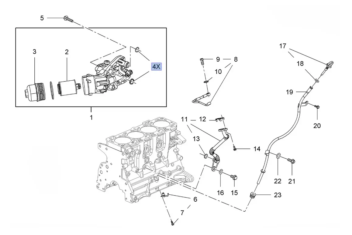 Komplet oryginalnych uszczelek obudowy filtra oleju w silnikach 2.0 CDTI - 650217 55485373