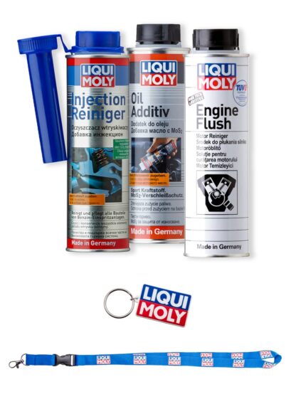 Zestaw produktów Liqui Moly czyszczący wtryskiwacze i ochraniający silnik benzynowy - LM1971 / LM2640 / LM8342 + GADŻET