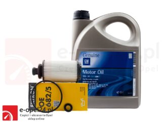 Zestaw filtra oleju Filtron i 5L oryginalnego oleju GM Opel Antara / Insignia A B / Zafira C- 2.0 CDTI - 95528277 / 19 42 003