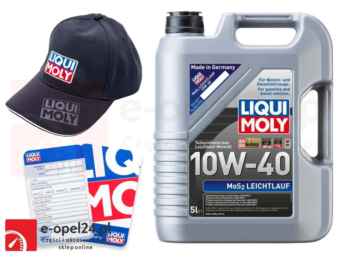 Olej półsyntetyczny Liqui Moly 2184 MoS2 Leichtlauf Super 10W-40 5L + Gratis czapka